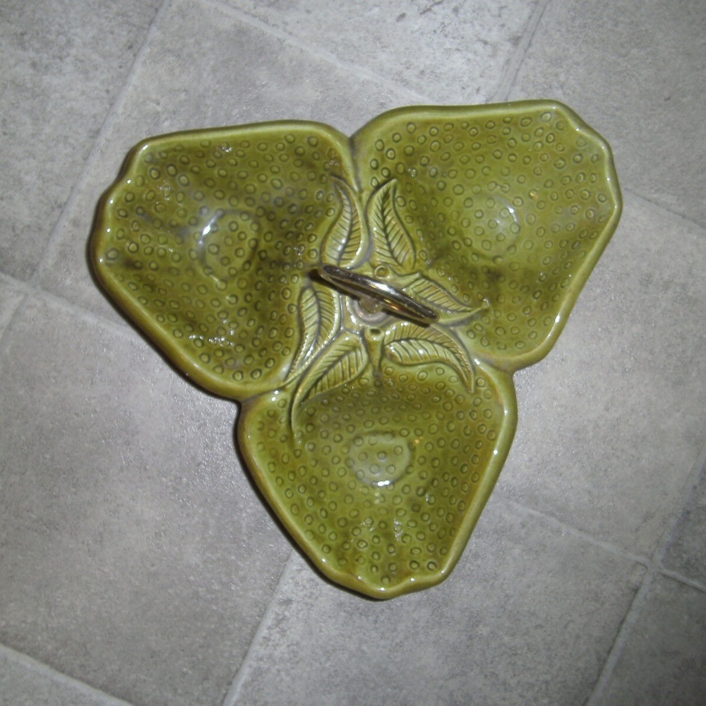 California Pottery Vintage Strawberry Divided tray